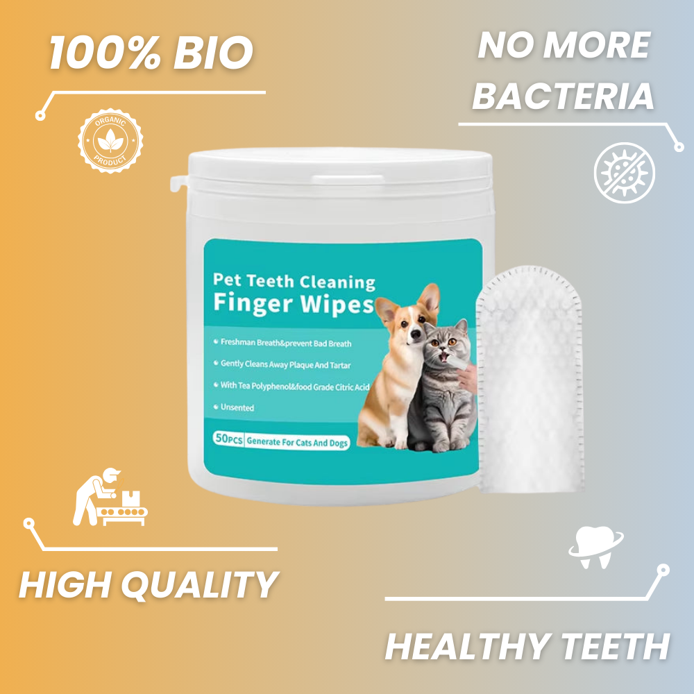 Vet-Approved Dental Wipes for Dogs, front pocket