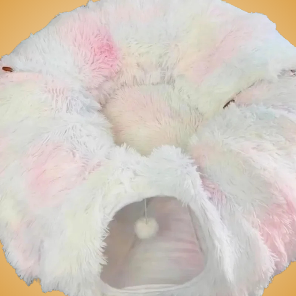 Plush Cat Bed with Tunnel
