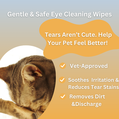 Dog Eye Wipes – Gentle Eyelid & Tear Stain Wipes for Dogs & Cats