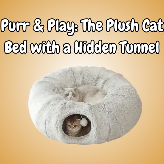 Plush Cat Bed with Tunnel